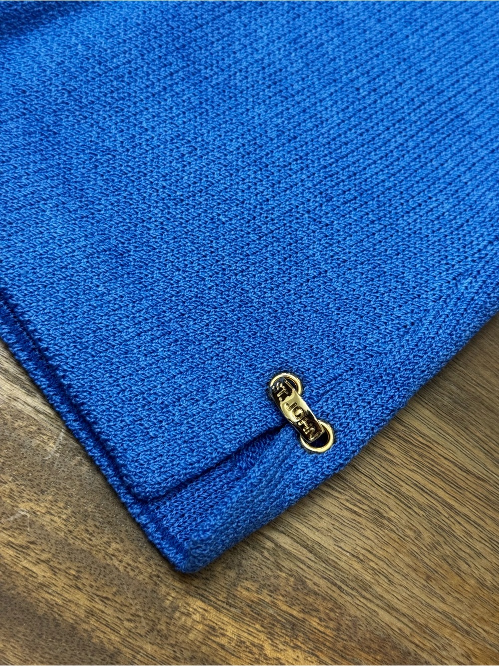 ST. JOHN Cobalt Blue Knit Tank Top Size L - Picture 6 of 8